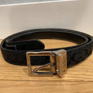 Black Coach Embossed Women's Belt (M)
